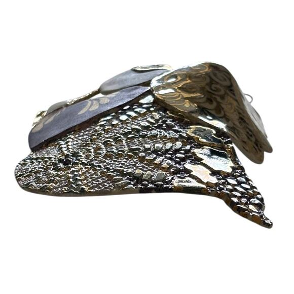 Artesian Handcrafted Clay Art Pottery Glazed Angel Ornament Hand painted 5” - Picture 6 of 8